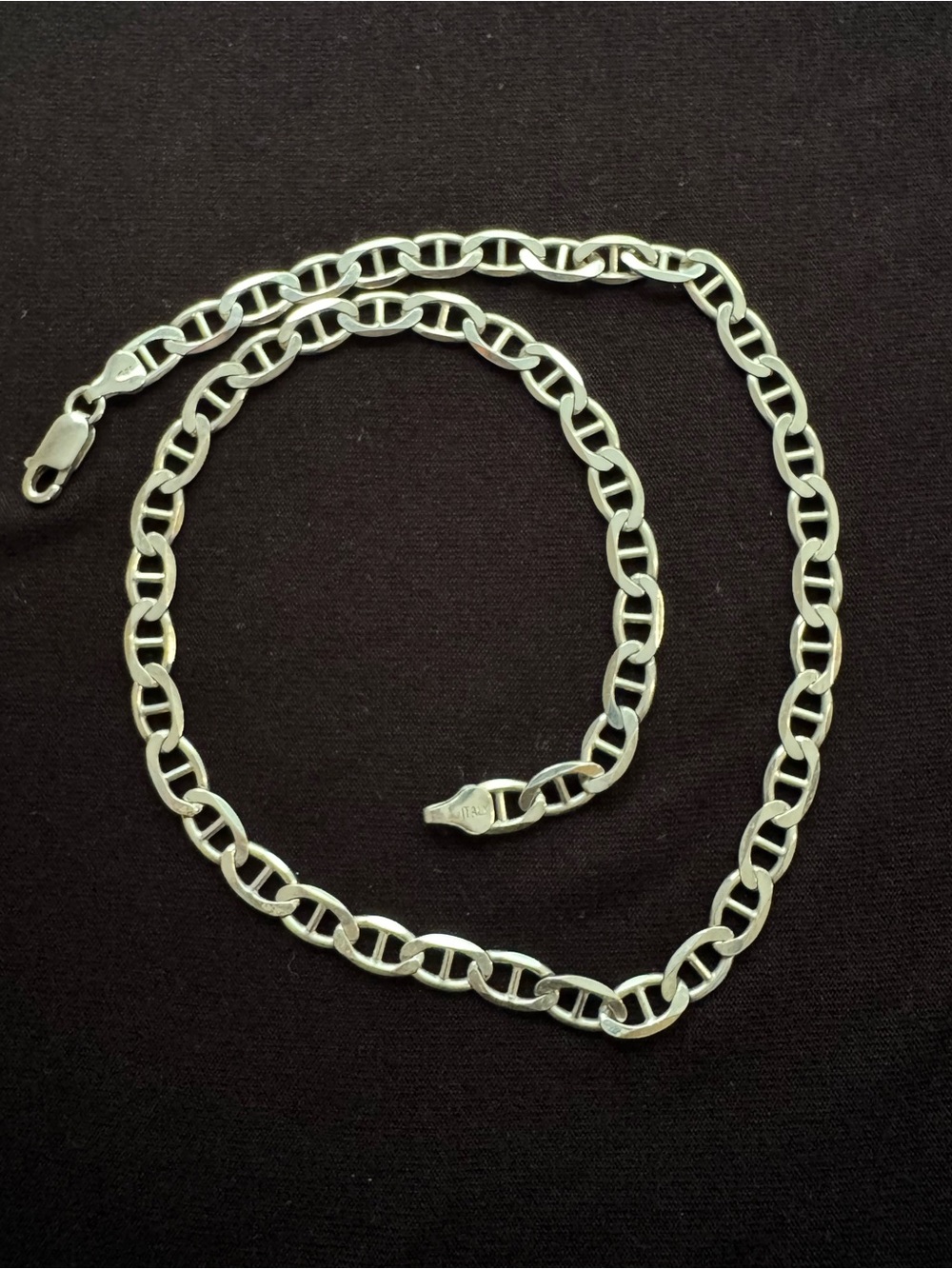 Sterling Silver Figaro Link Chain Necklace - Silver